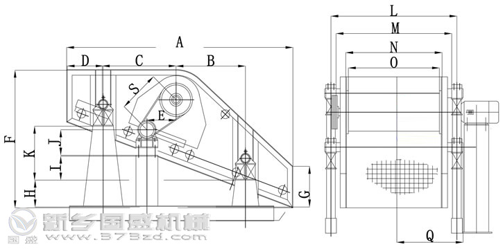 單軸振動(dòng)篩結(jié)構(gòu) 單軸振動(dòng)篩結(jié)構(gòu)圖